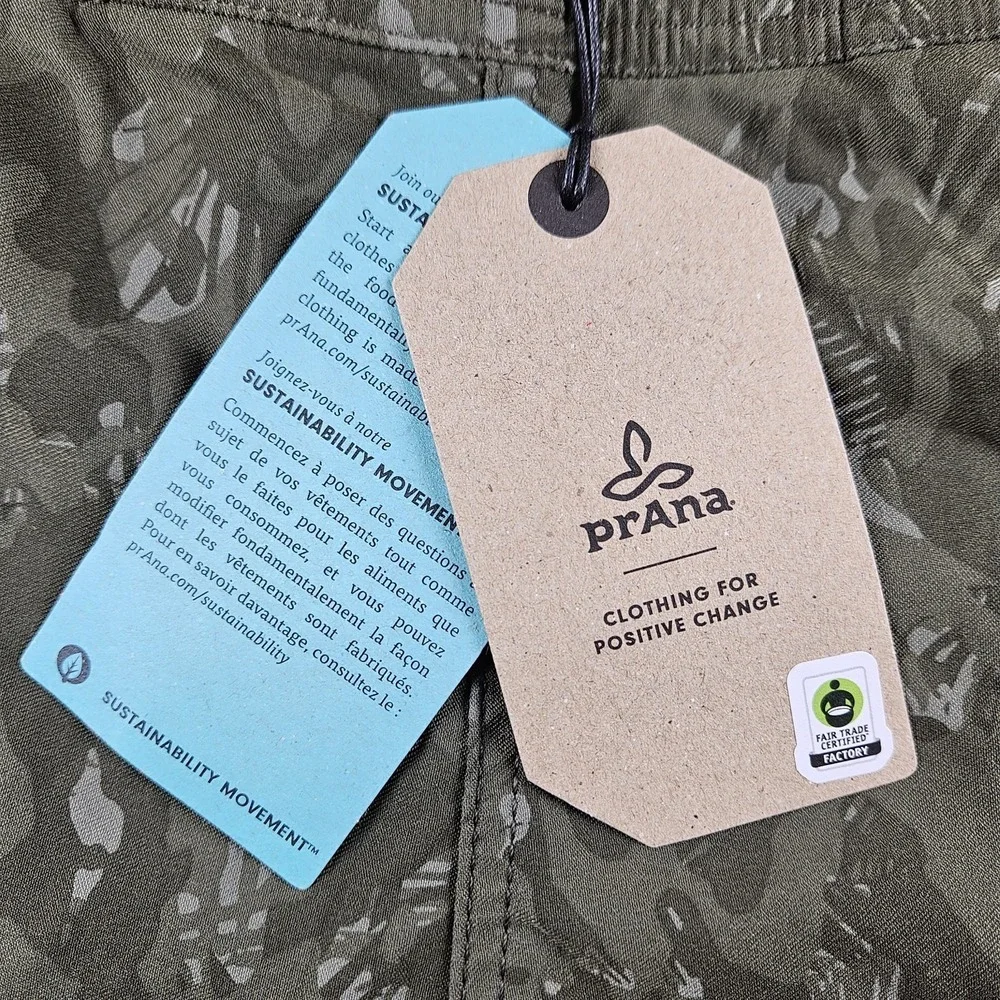 Prana Shorts 12 Green Camo Stretch 5